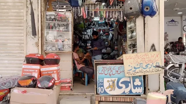 Motorcycle parts store in Karachi, Pakistan